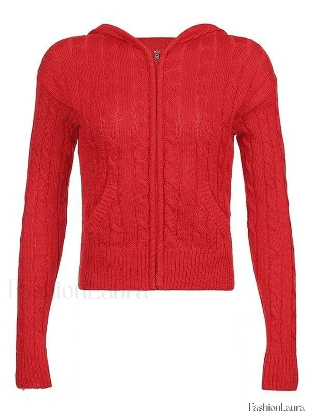 Hooded Cable Knit Cardigan Sweaters