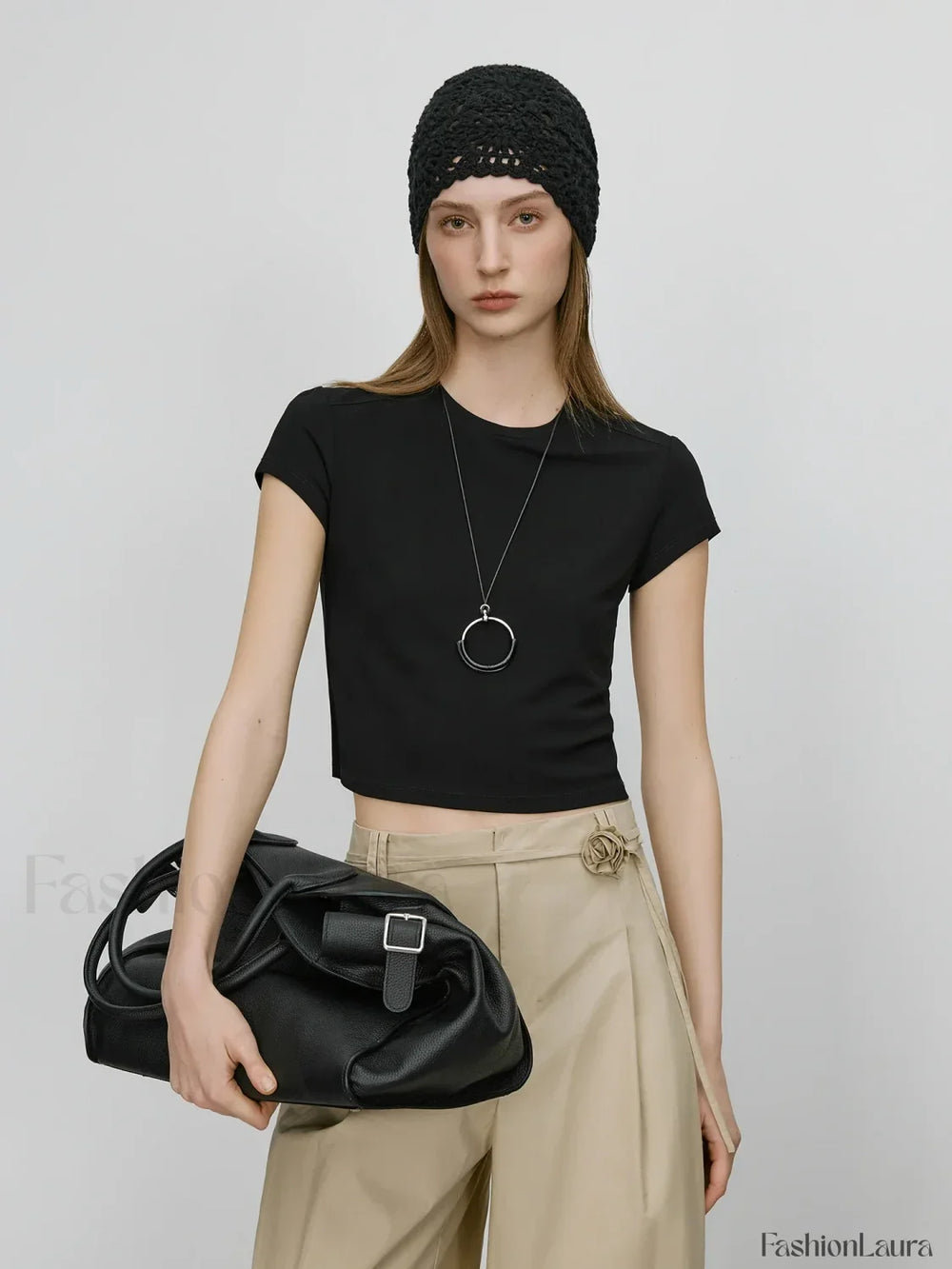 Ice Feel Slim Black Short Sleeve T Shirt