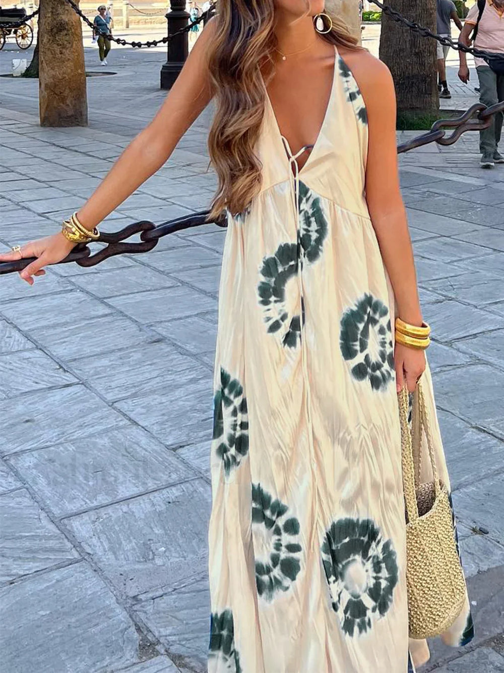 Ink Ripple Leisure Long Dress Dresses