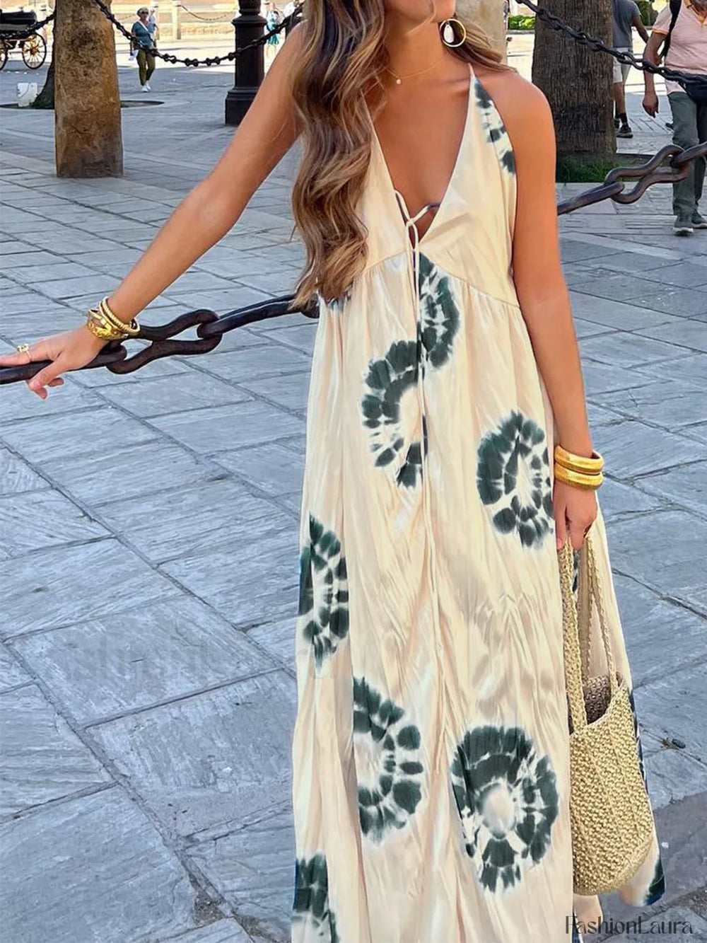 Ink Ripple Leisure Long Dress Dresses