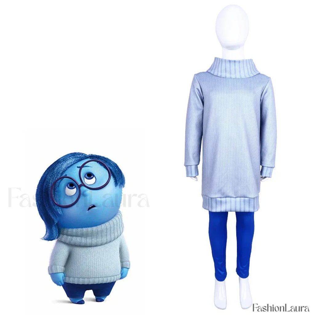 Inside Out Cosplay Kid Cartoon Halloween 2 Sadness Anger Party Disgust Joy Costume Kid size 110 / Style F