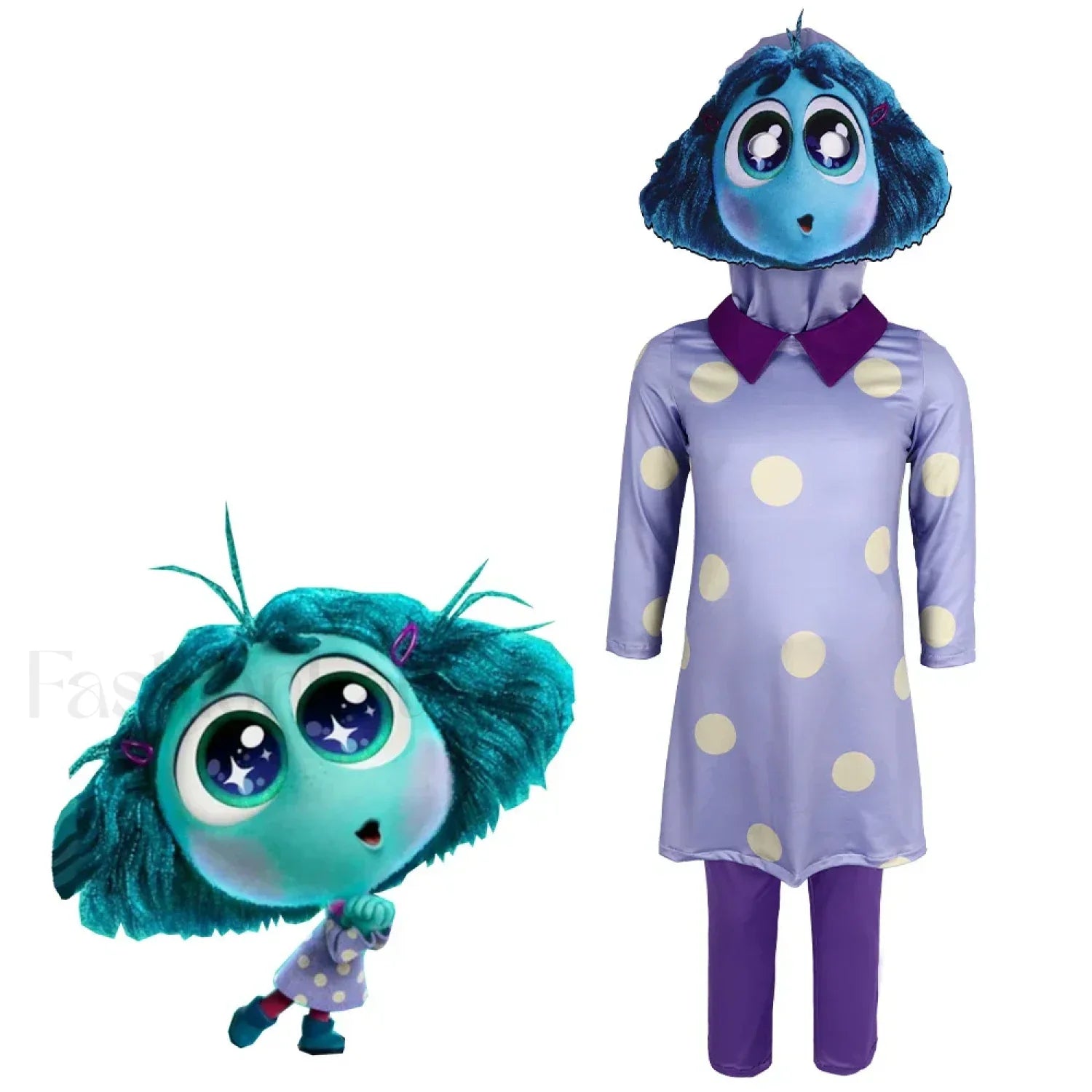 Inside Out Cosplay Kid Cartoon Halloween 2 Sadness Anger Party Disgust Joy Costume Kid size 110 / Style J