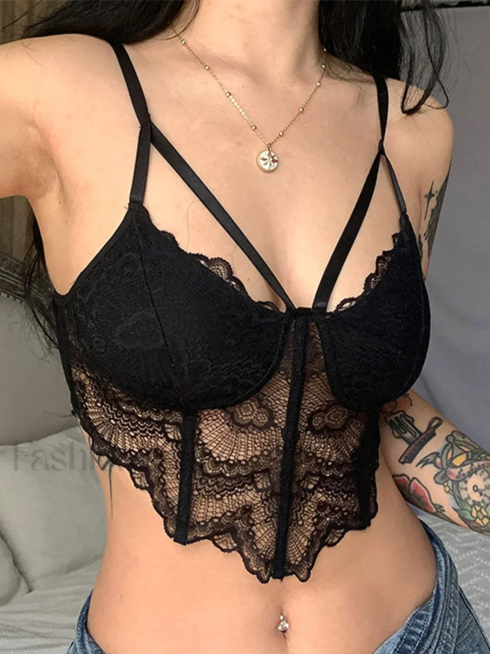Irregular Lace Corset Top Corset Top