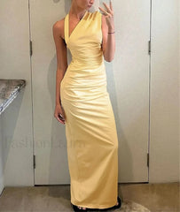 Irregular Yellow Club Maxi Dress Yellow / S