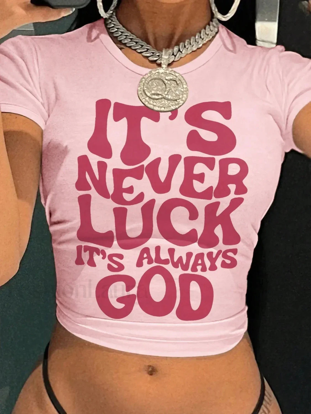 It’s Never Luck Breathable Snugged T Shirt Pink / S