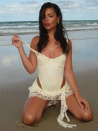 Jacquard Low Cut Mini Dress