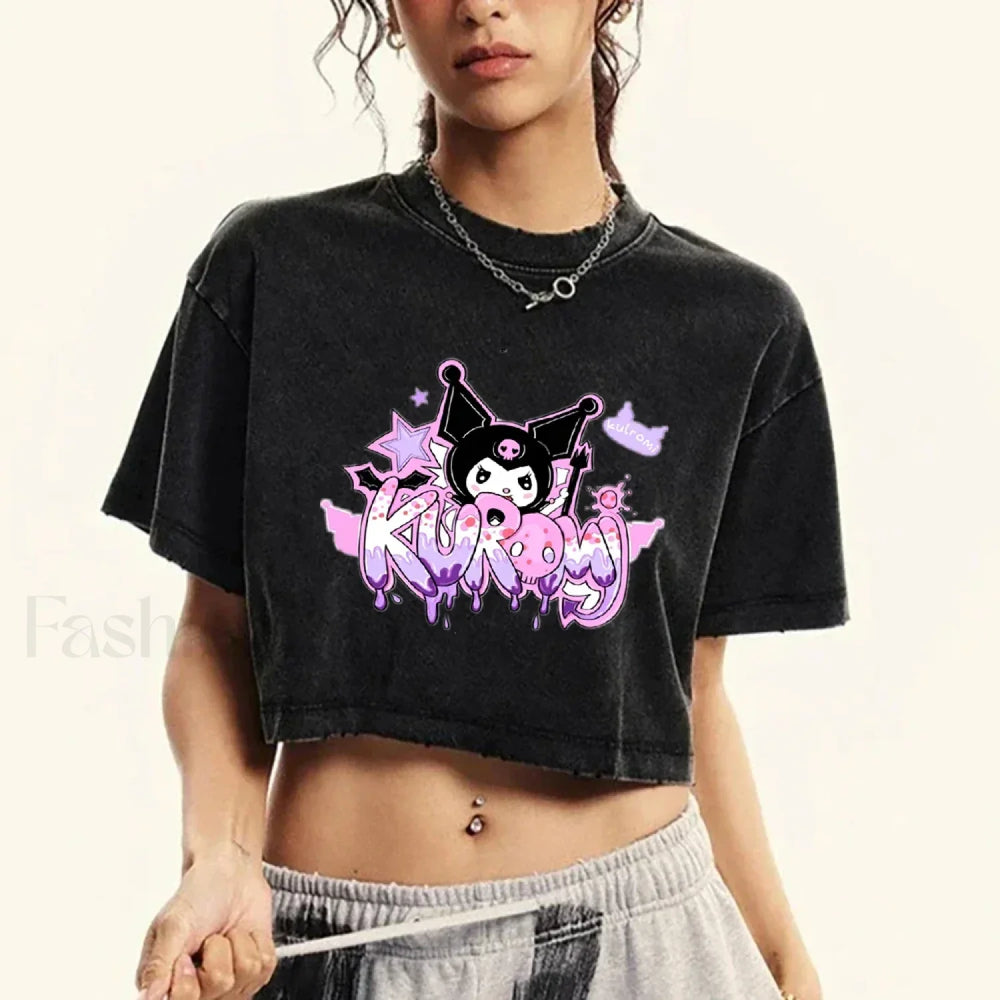 Japanese Kuromi Retro Cotton Casual T Shirt