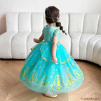 Jasmine Kid Magic Lamp Baby Girl Princess Aladdin Gown Prom Birthday Carnival Costume