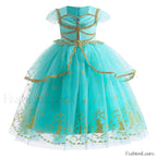 Jasmine Kid Magic Lamp Baby Girl Princess Aladdin Gown Prom Birthday Carnival Costume 2T (Tag 100) / Jasmine Dress A