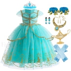 Jasmine Kid Magic Lamp Baby Girl Princess Aladdin Gown Prom Birthday Carnival Costume 2T (Tag 100) / Jasmine Dress J
