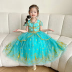 Jasmine Kid Magic Lamp Baby Girl Princess Aladdin Gown Prom Birthday Carnival Costume