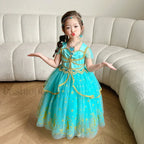 Jasmine Kid Magic Lamp Baby Girl Princess Aladdin Gown Prom Birthday Carnival Costume