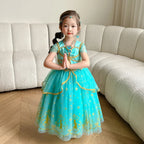 Jasmine Kid Magic Lamp Baby Girl Princess Aladdin Gown Prom Birthday Carnival Costume