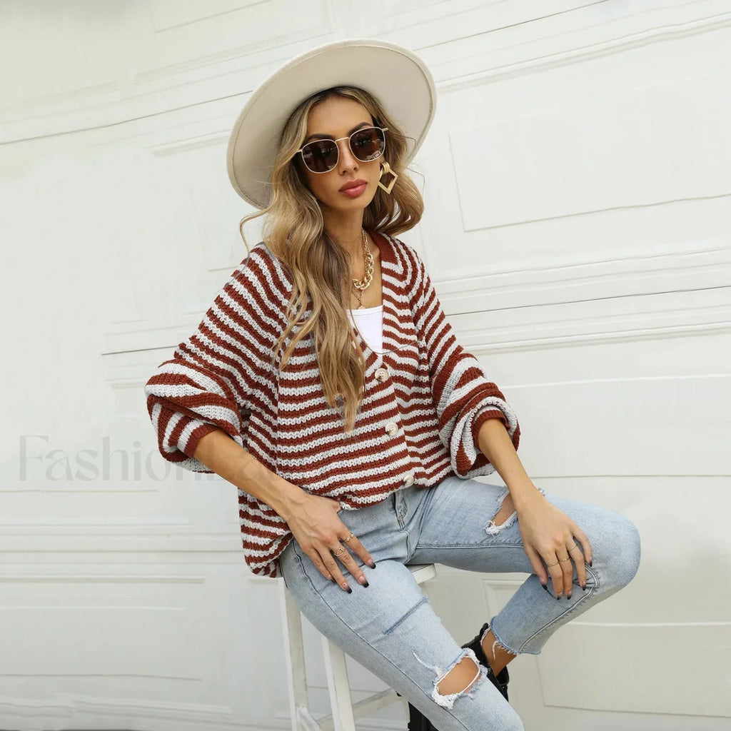 Knitted Long Sleeve Cardigan Christmas Sweater Autumn Winter Warm Casual Christmas Sweaters L