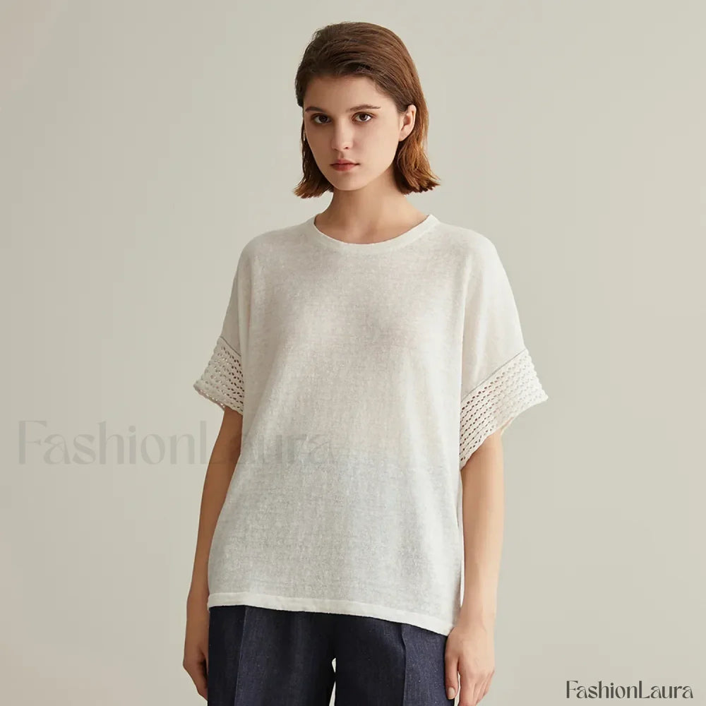 Knitted Pullover Linen Sweater T Shirt