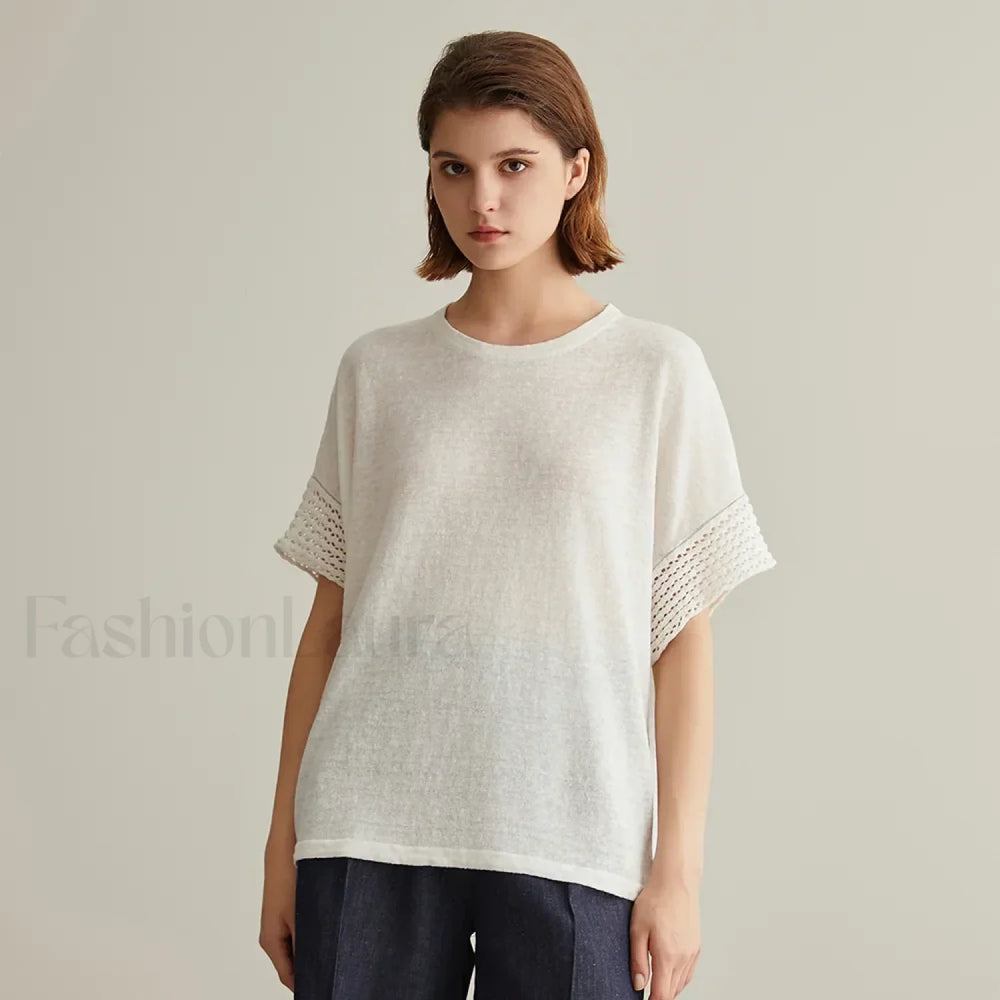 Knitted Pullover Linen Sweater T Shirt
