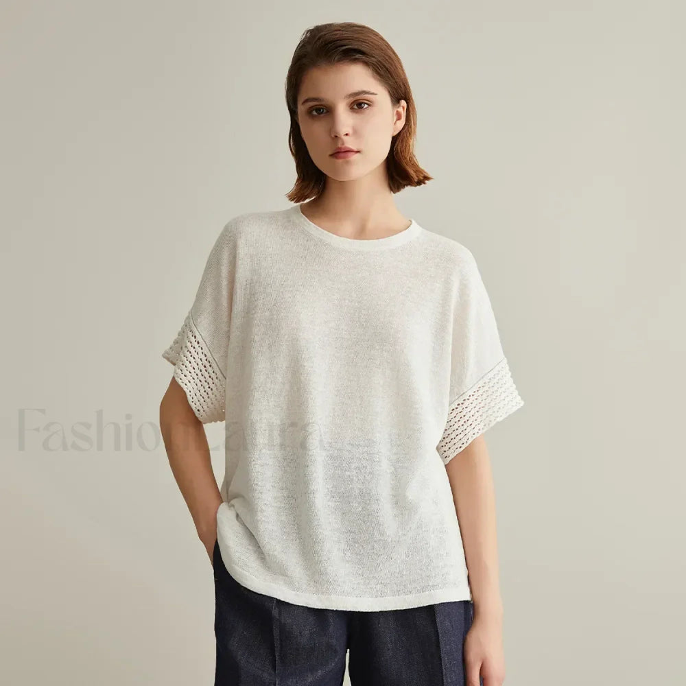Knitted Pullover Linen Sweater T Shirt