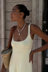 Knitted Sleeveless Halter Strappy Maxi Dress