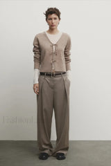 Knot Design Wool Blend Cardigan