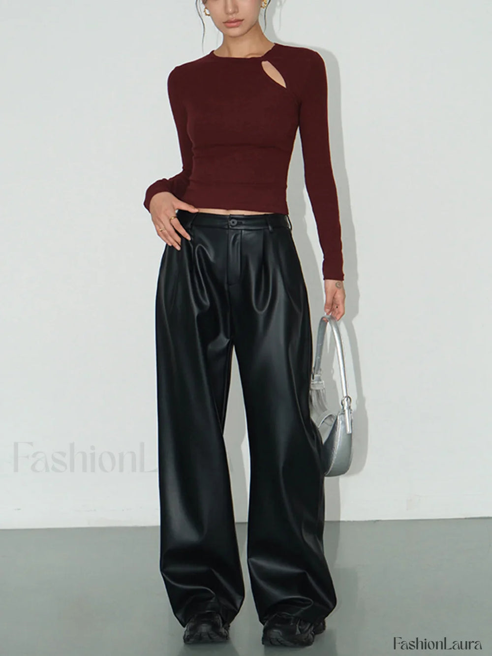 Knotted Cutout Skinny T Shirt T Shirts