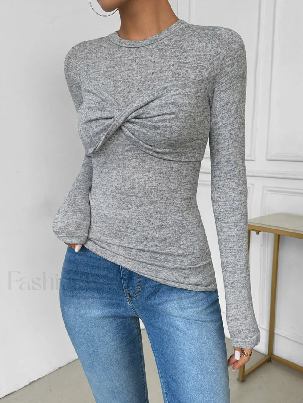 Knotted Skinny Jersey Top T Shirts
