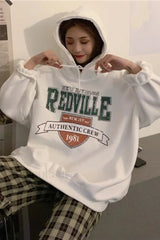 Korean Fashion Fleece Hooded Hoodie White / M