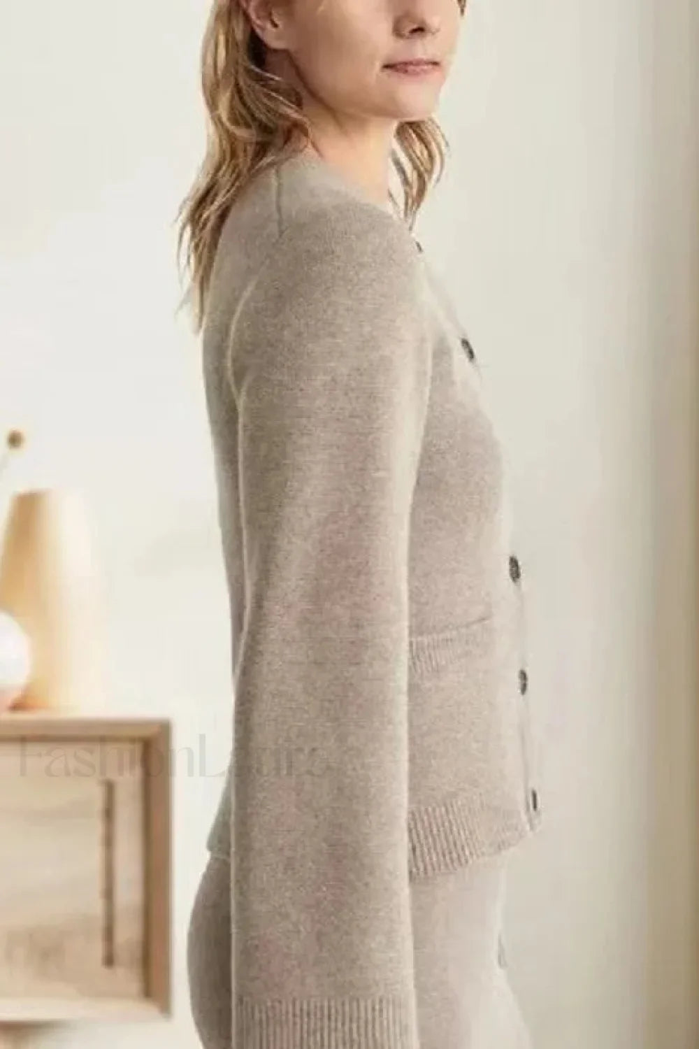 Korean Style Knit Cardigan Khaki / S