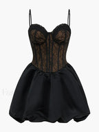 Lace Bandage See Through Mini Dress Dress / S