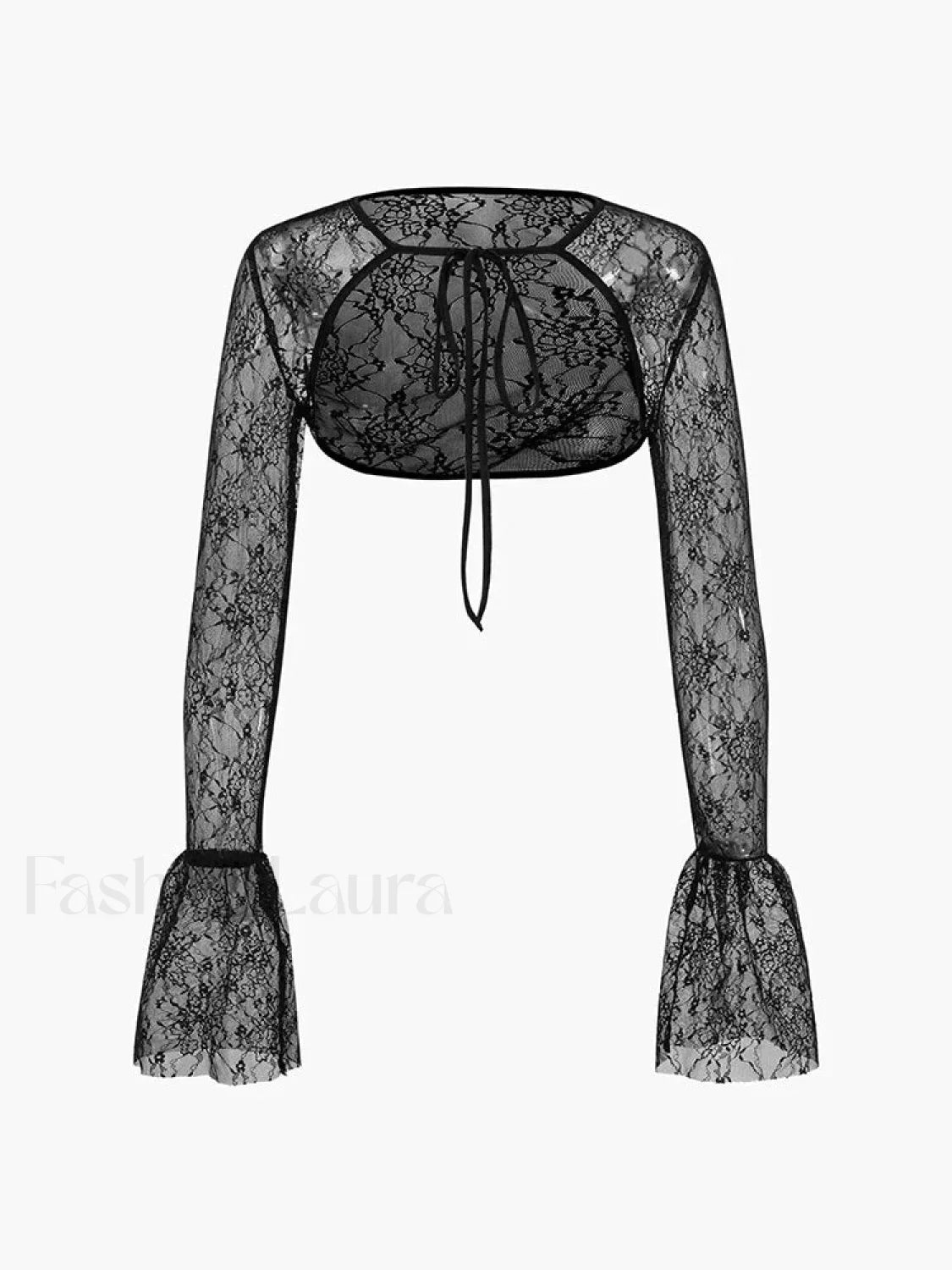 Lace Bandage See Through Mini Dress Top / S