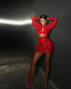 Lace Bodycon Mini Christmas Party Dress Christmas