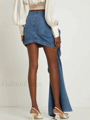 Lace Bow Mesh Mini Skirt