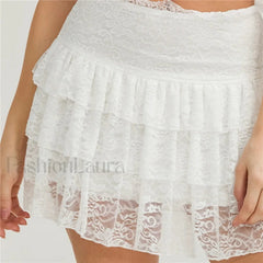 Lace Fairycore Korean Mini Skirt