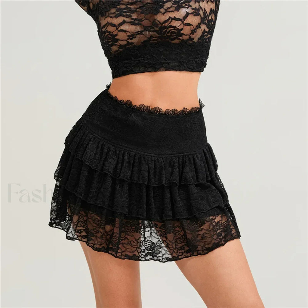 Lace Fairycore Korean Mini Skirt