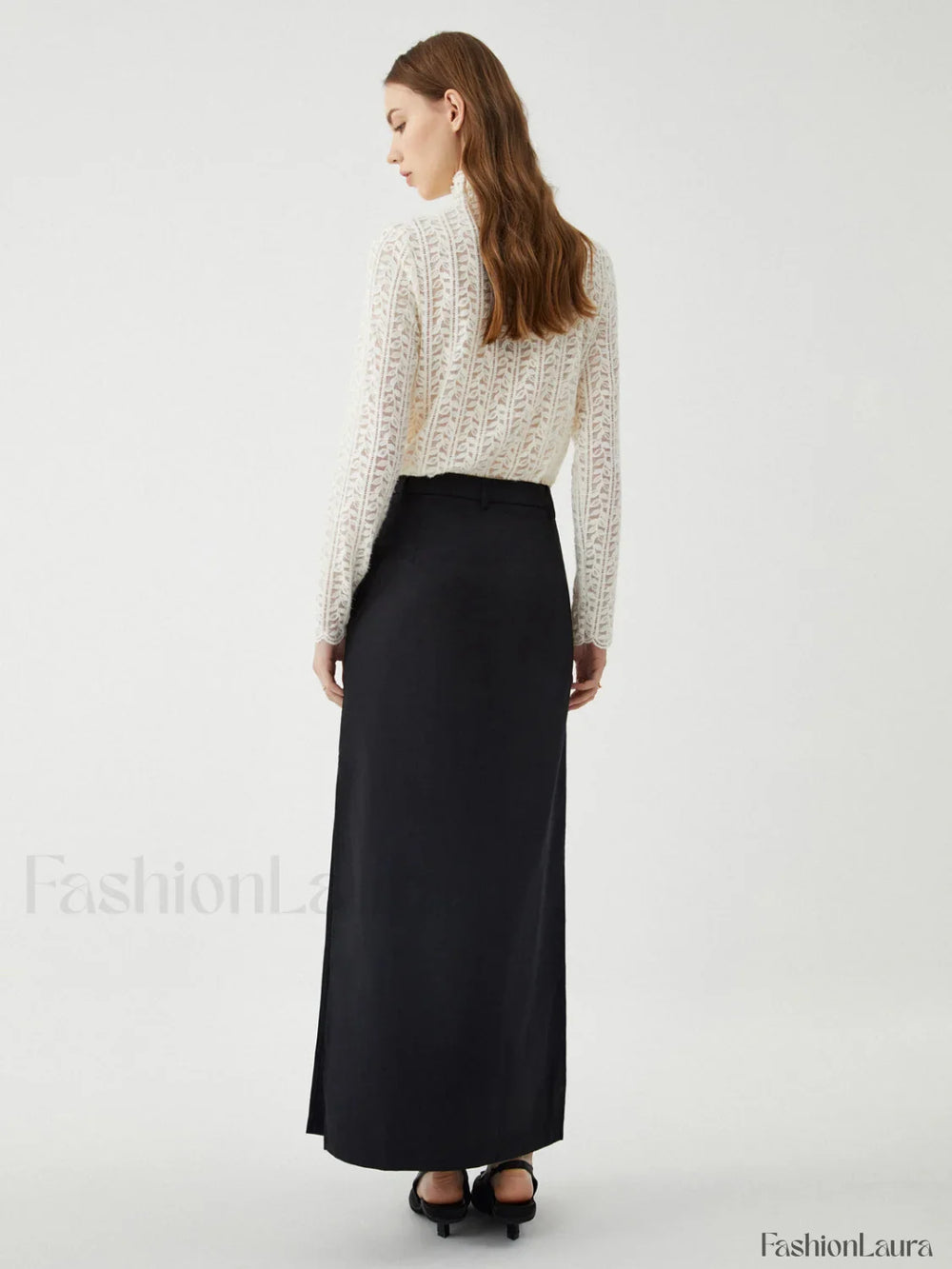 Lace Floral Graceful Pattern Mockneck Top T Shirts