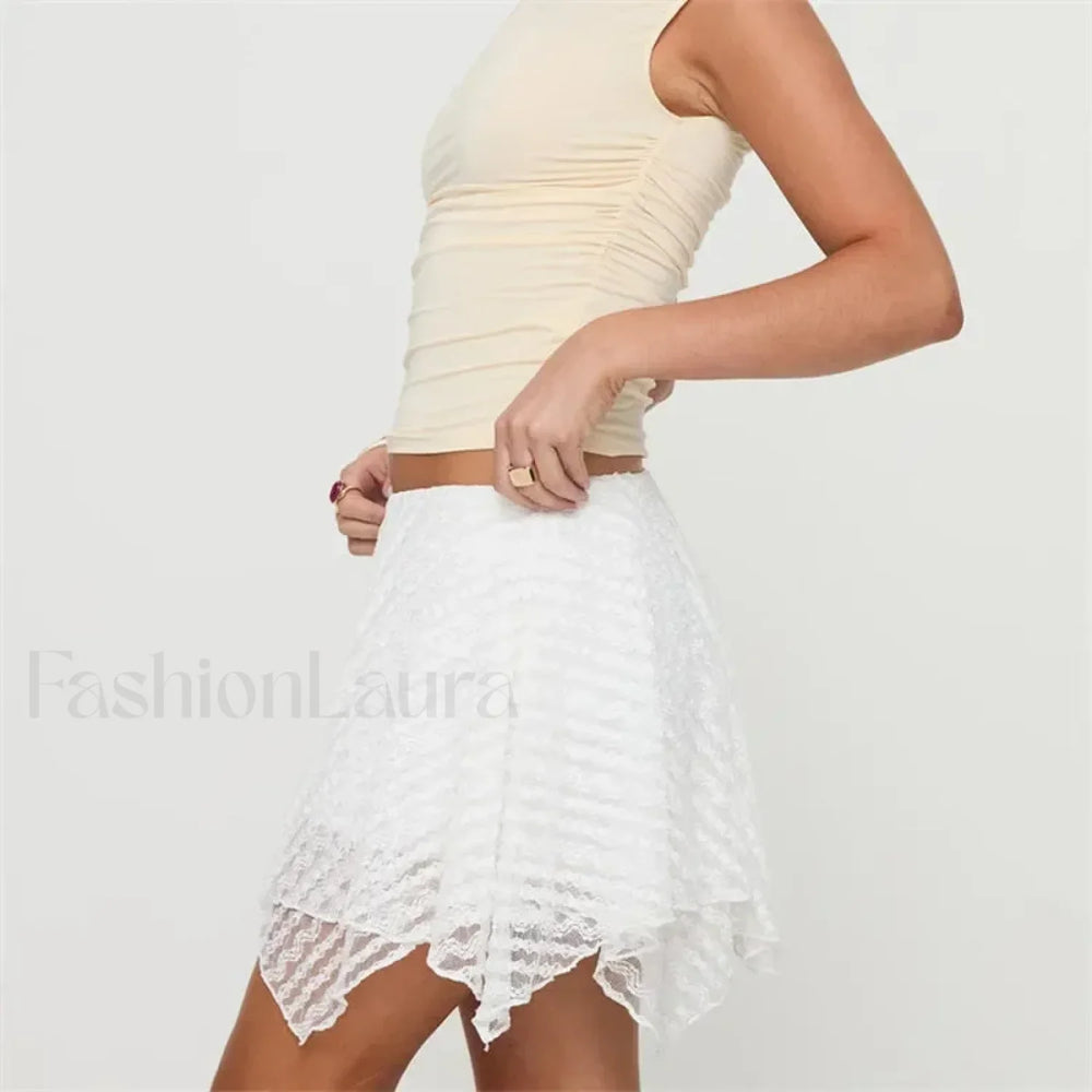 Lace Layered A Line Skirt
