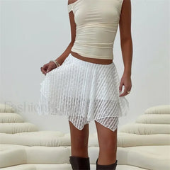 Lace Layered A Line Skirt