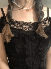 Lace Paneled Bardot Blouse Shirts