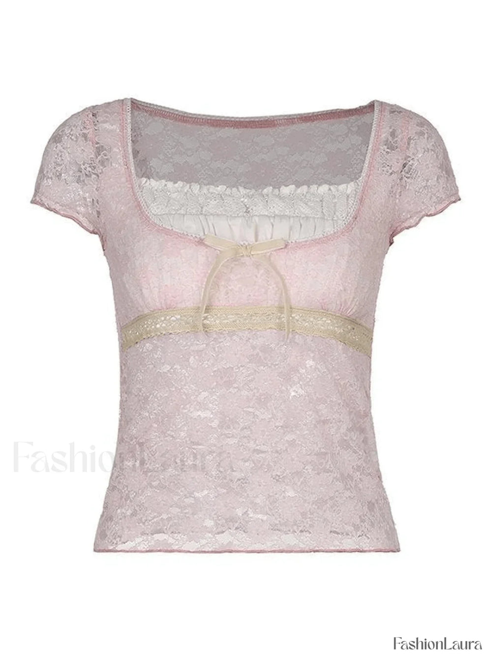 Lace Patchwork Crop Blouse Shirts