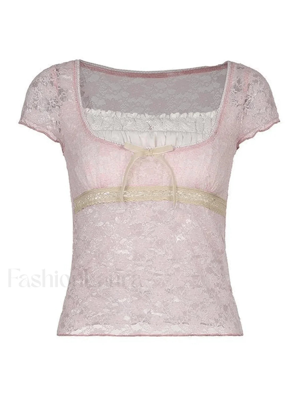 Lace Patchwork Crop Blouse Shirts