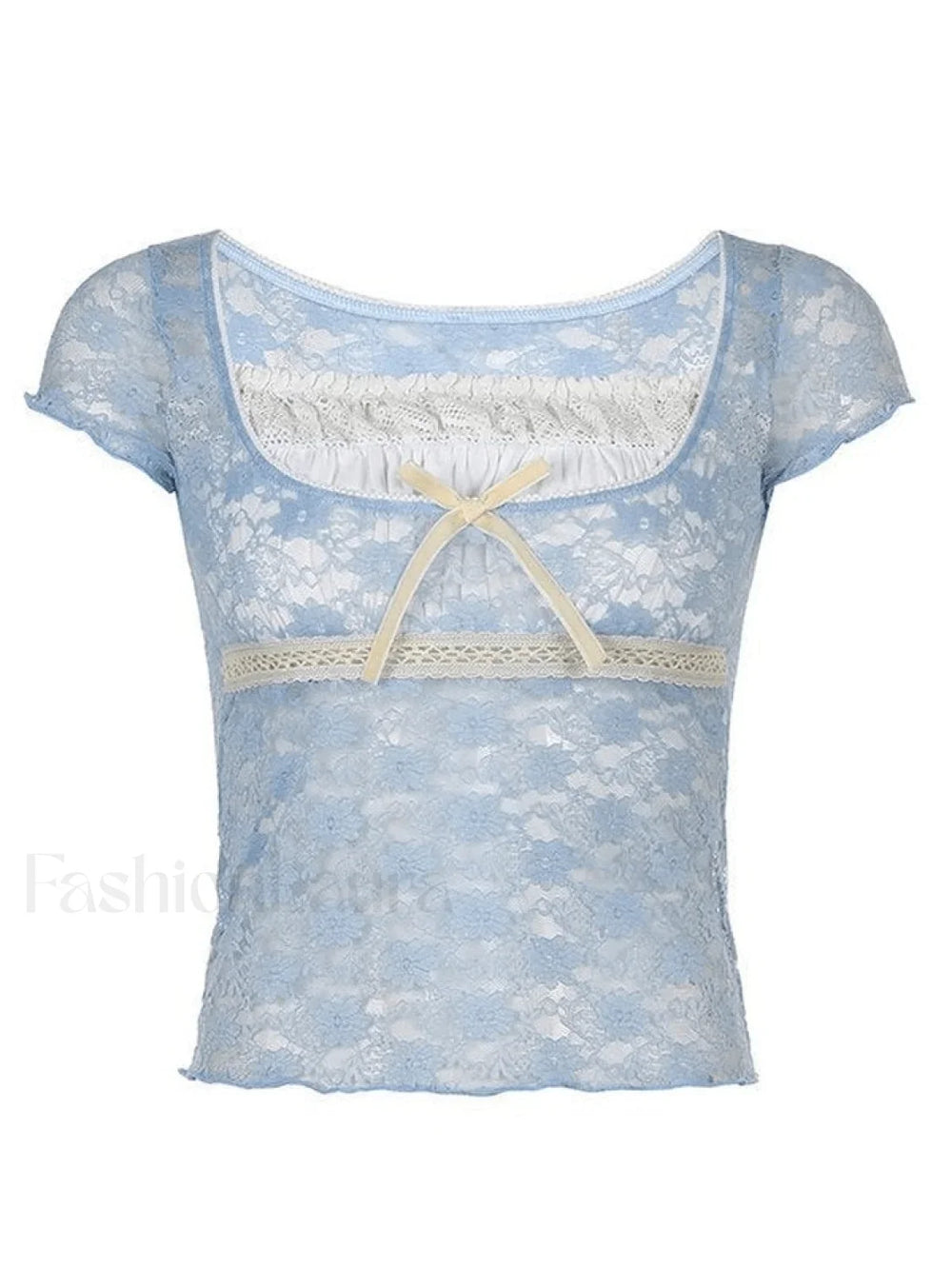 Lace Patchwork Crop Blouse Shirts