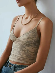 Lace Plaid Corset Crop Top