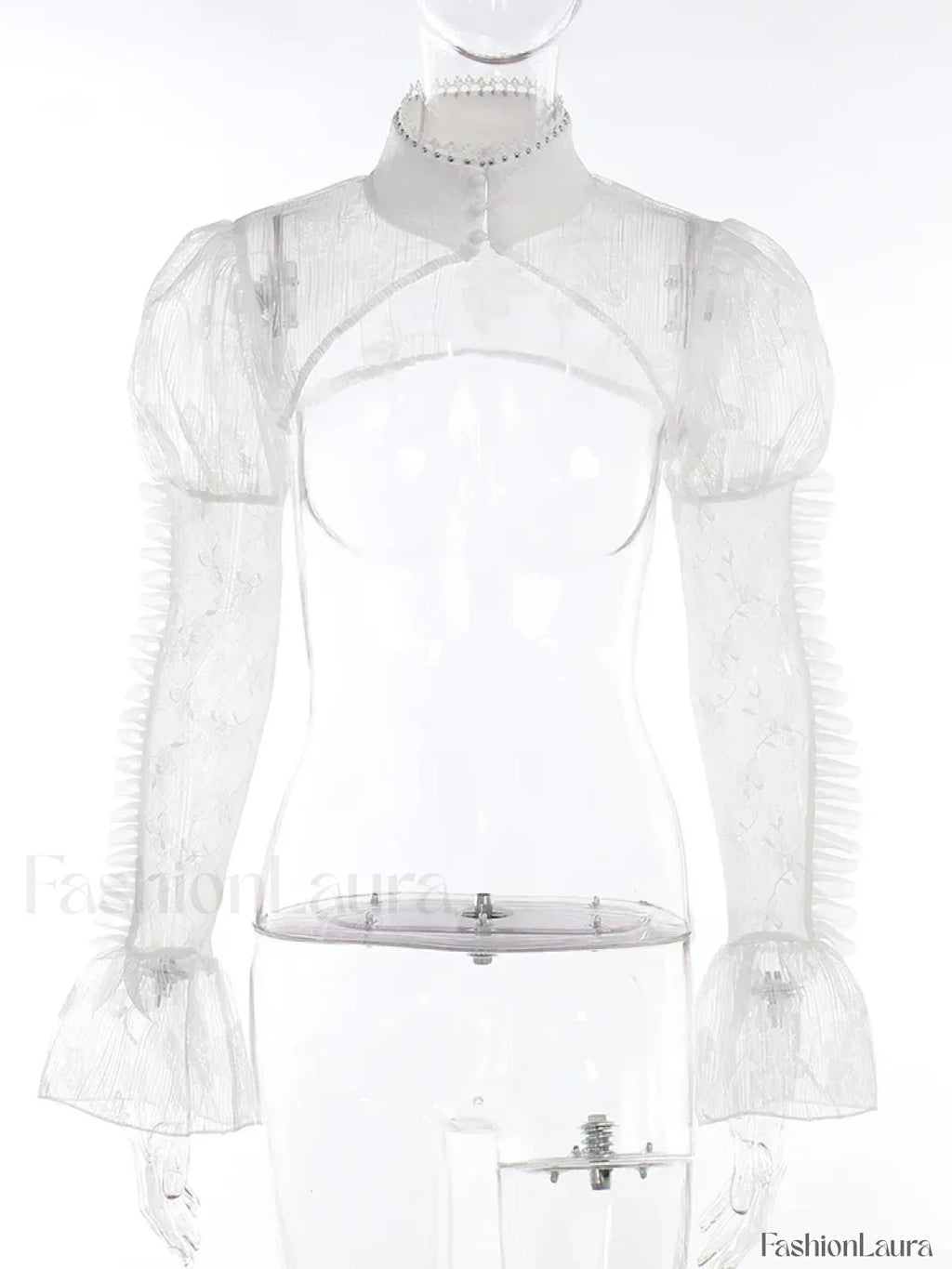 Lace Sleeve Mesh Bodycon Cocktail Vintage Witchy Flare Goth Retro Gothic Dress Top / S