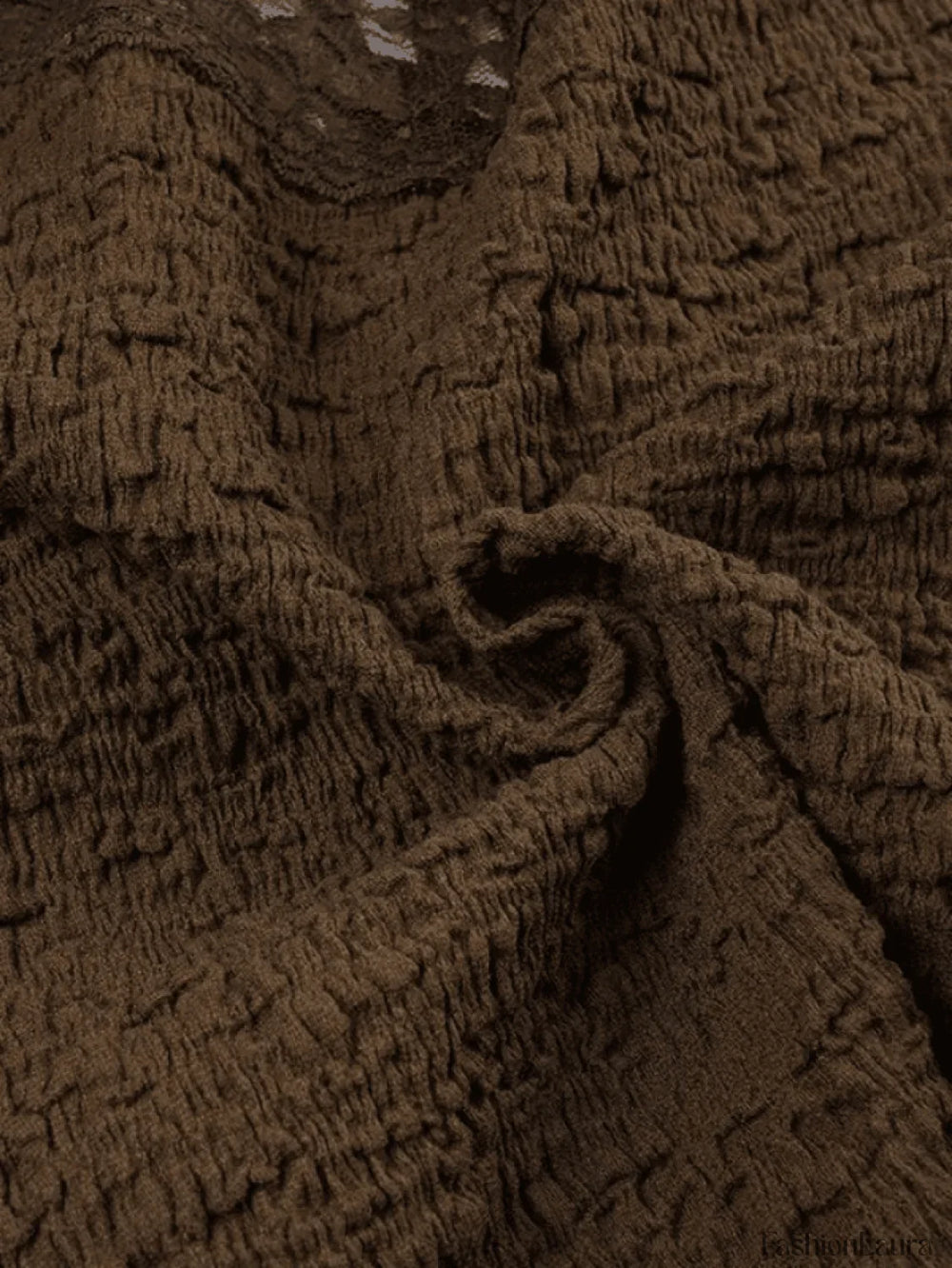 Lace Trim Crinkle Cropped Blouse Shirts