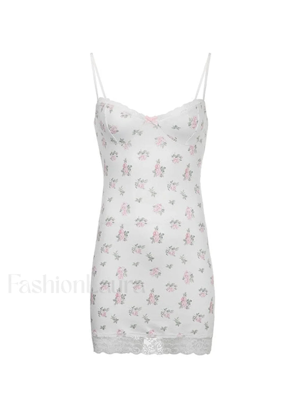 Lace Trim Floral Mini Dress Mini Dresses