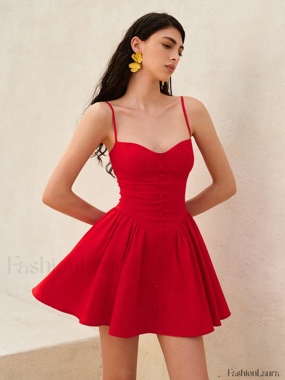 Lace Up Back Cami Dress Dresses