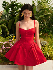 Lace Up Back Cami Dress Red / XS Dresses