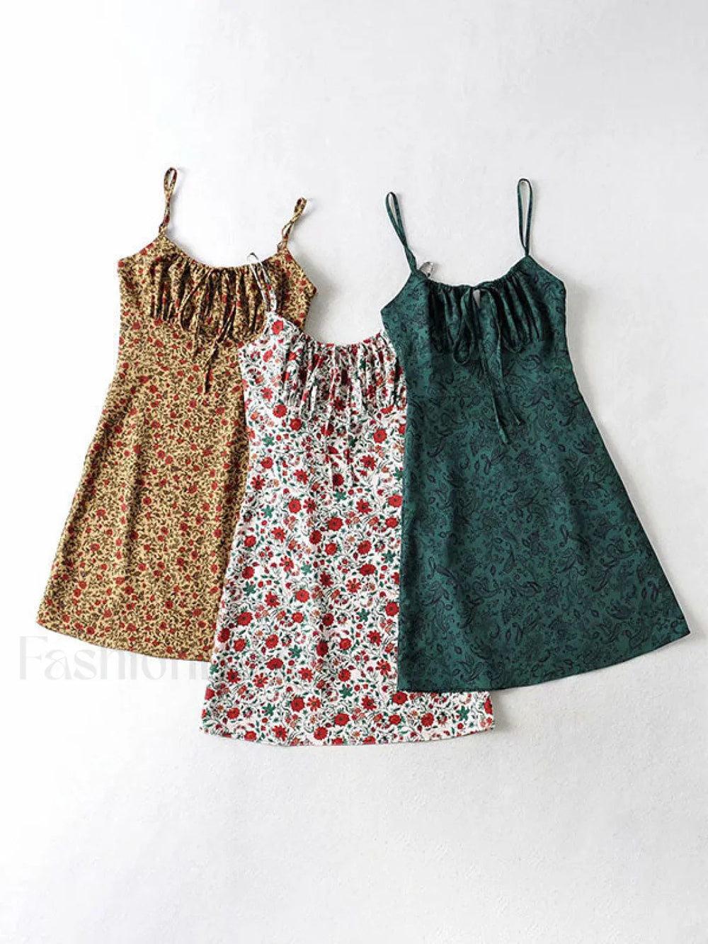 Lace Up Floral Slip Mini Dress Mini Dresses