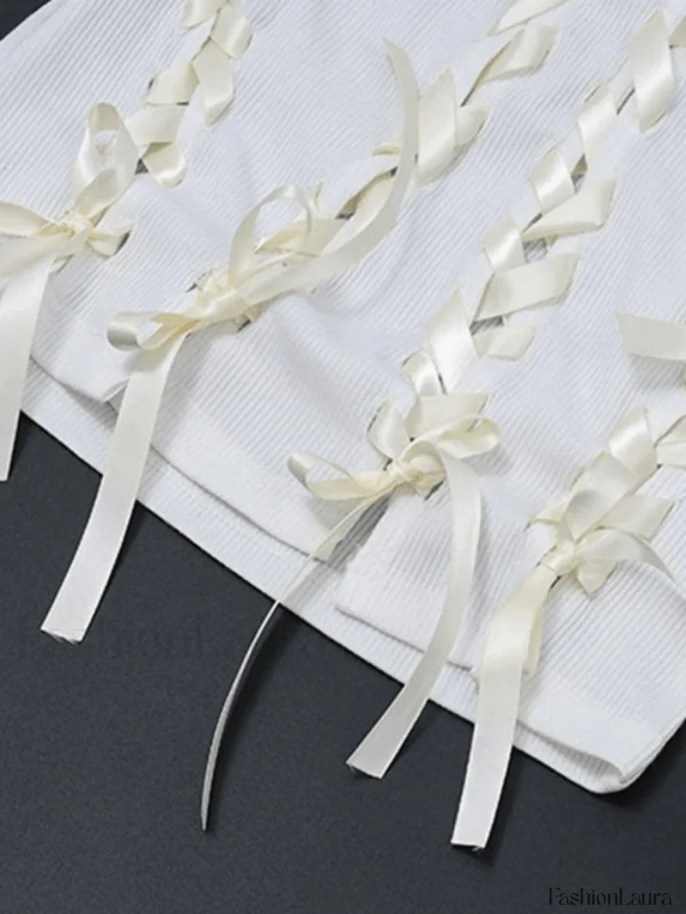 Lace Up Ribbed Cropped Tank Top Tops&Tees