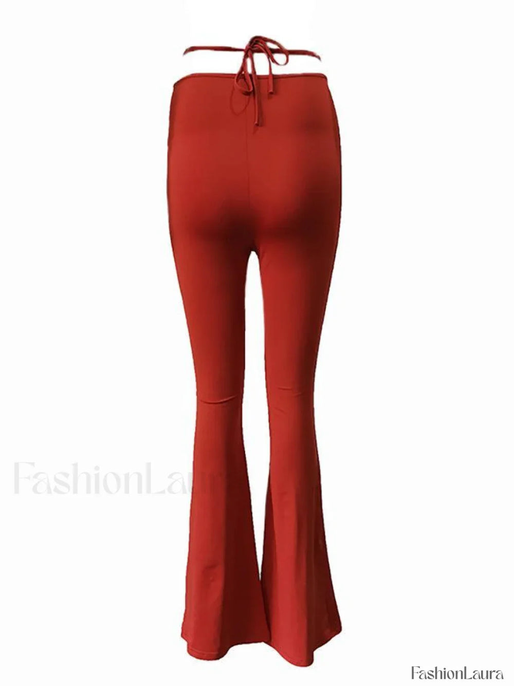 Lace Up Stretch Flare Leg Pants Pants