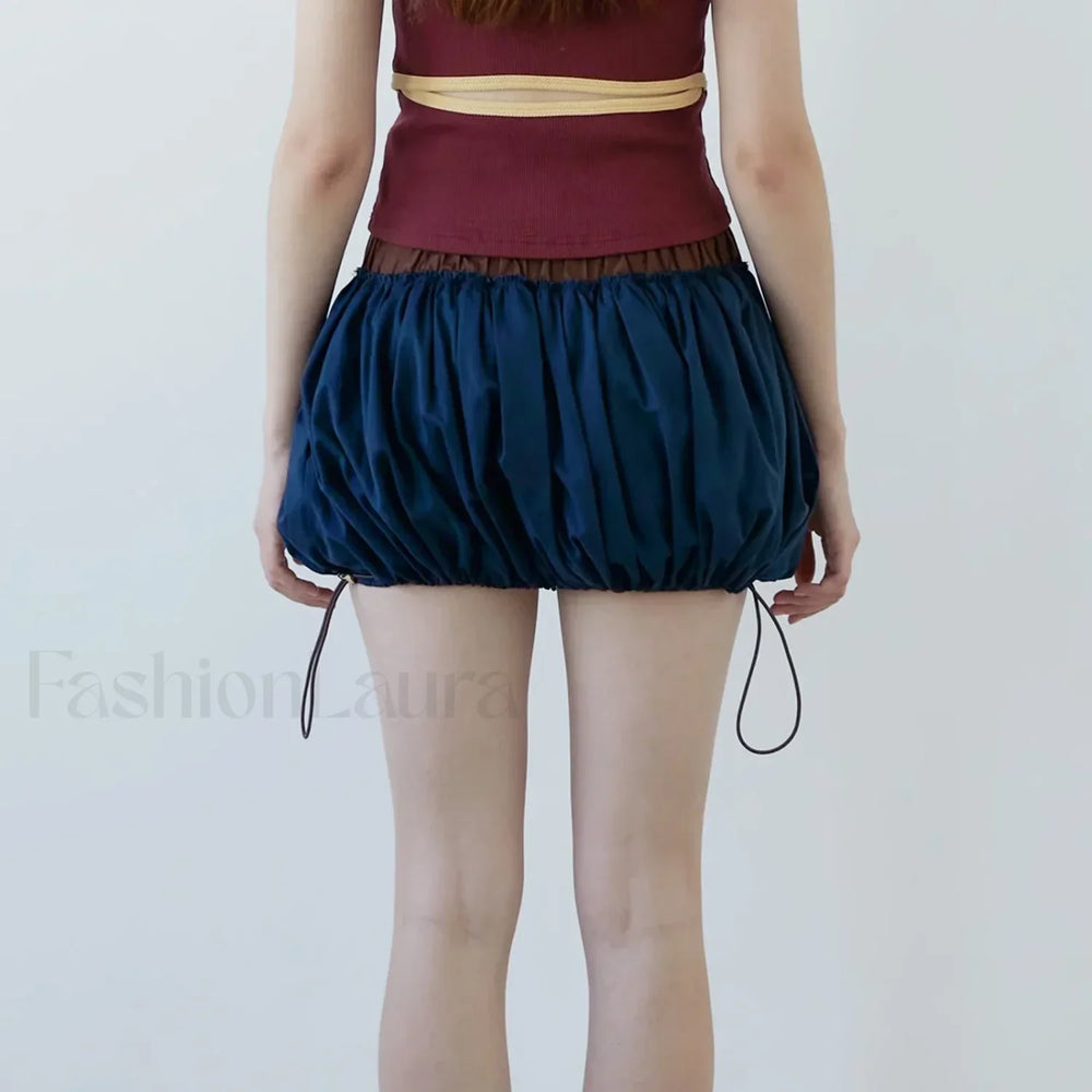 Lantern Puffball Elastic Waist Skirt